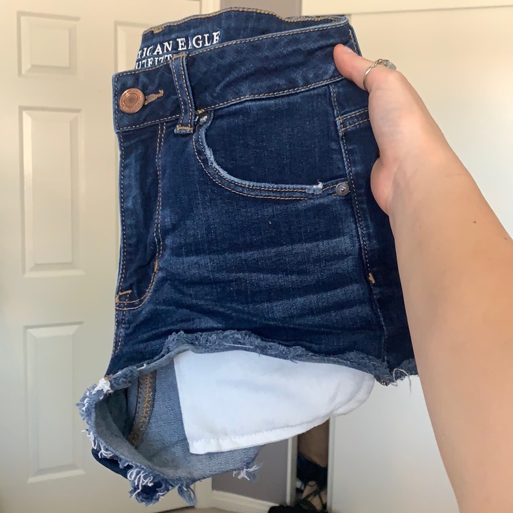 American Eagle Hi-Rise Shortie Jean Shorts